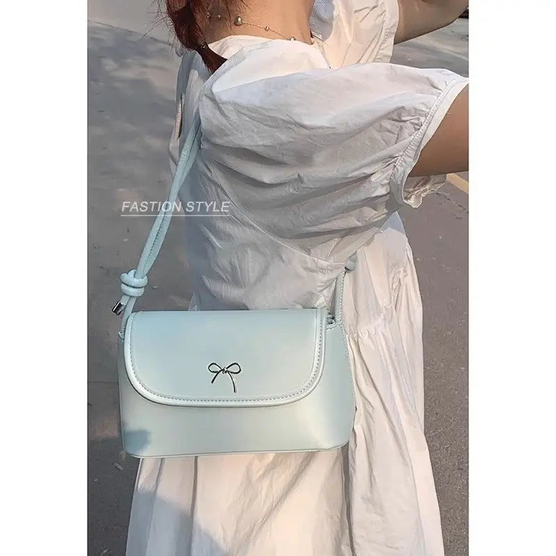 Sweet Harajuku Style Blue Baguette Bag Purse