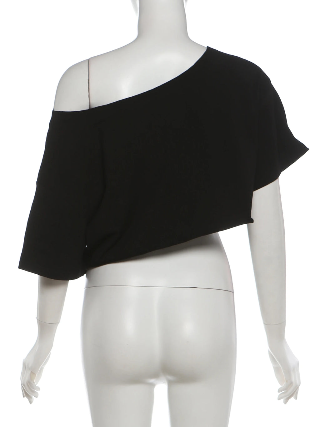 Shimmering Letter Rhinestone Tee Off Shoulder Top With Skew Collar
