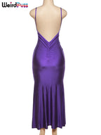 Coquette Backless V-Neck Evening Maxi Dress With Mermaid Silhouette