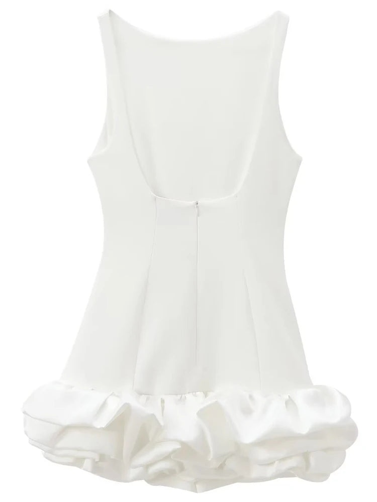 Backless Ruffle Mini Dress Sleeveless Bodycon Party Outfit