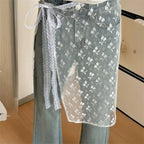 Lace Layered Gauze Skirt With Wrap Style Spicy Girl Streetwear Look For Bold Everyday Chic