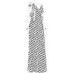 Backless Dot Print Floral Maxi With Spaghetti Straps