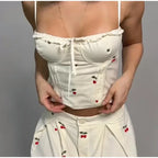 Chic Strips Pants Women Set Patchwork Slash Neck Bandage Top Pleated Asymmetry Trousers