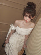 Knot Tie One Shoulder Vest Crop Top
