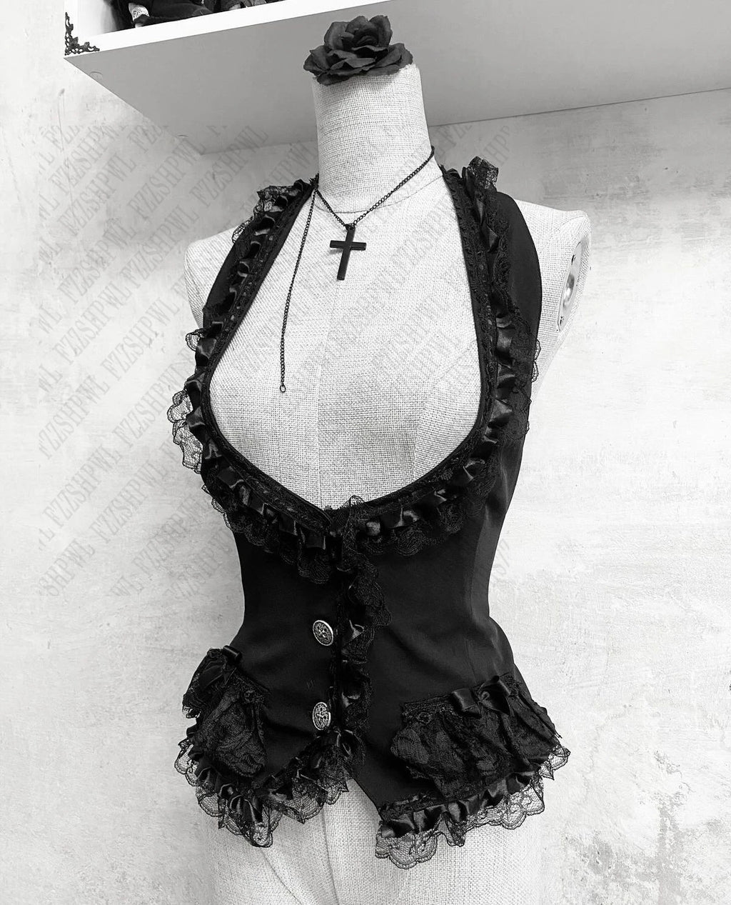 Y2K Lace Punk Tank Top Gothic Harajuku Aesthetic Vest