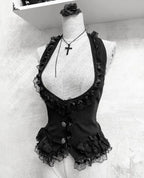 Y2K Lace Punk Tank Top Gothic Harajuku Aesthetic Vest