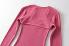 Crop T Shirt O neck Crop top Full Sleeve Chain Buckle Cape T-shirt Camis with Tee