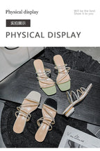 Crystal Rhinestone Clear Strap Sandals With Low Heel