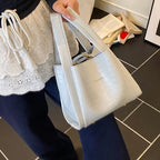 Women Stone Pattern Handbag Chic Shoulder Style Casual Messenger Versatile Bucket Wallet Included