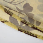 Butter Yellow Printed Lace Up Halter Backless Mini Dress