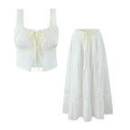 White Lace 2-Piece Maxi Skirt Set