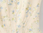 Sunlit Yellow Floral Corset Top With Lace Trim And Delicate Spaghetti Straps