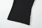 Knit Turn Down Collar Pullover For Women Slim Stretch Short Sleeve Top