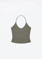 Lace Up Halter Tank And Suspender Long-sleeves Open Back Design For Chic Vibe