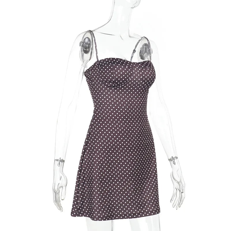 Rustic Polka Dot Halter Dress And Mini Skirt Set