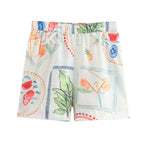 Plant Print Camisole And Shorts Set