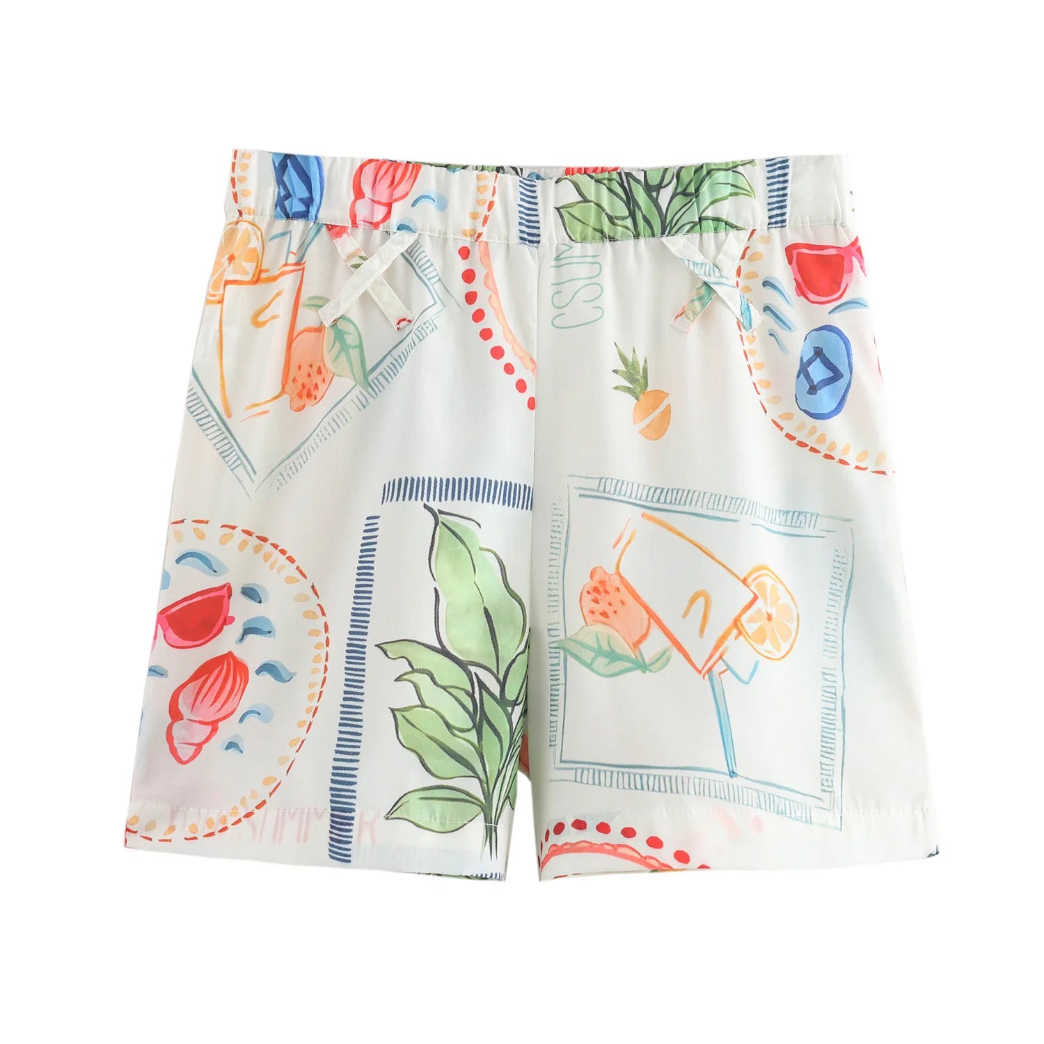 Plant Print Camisole And Shorts Set