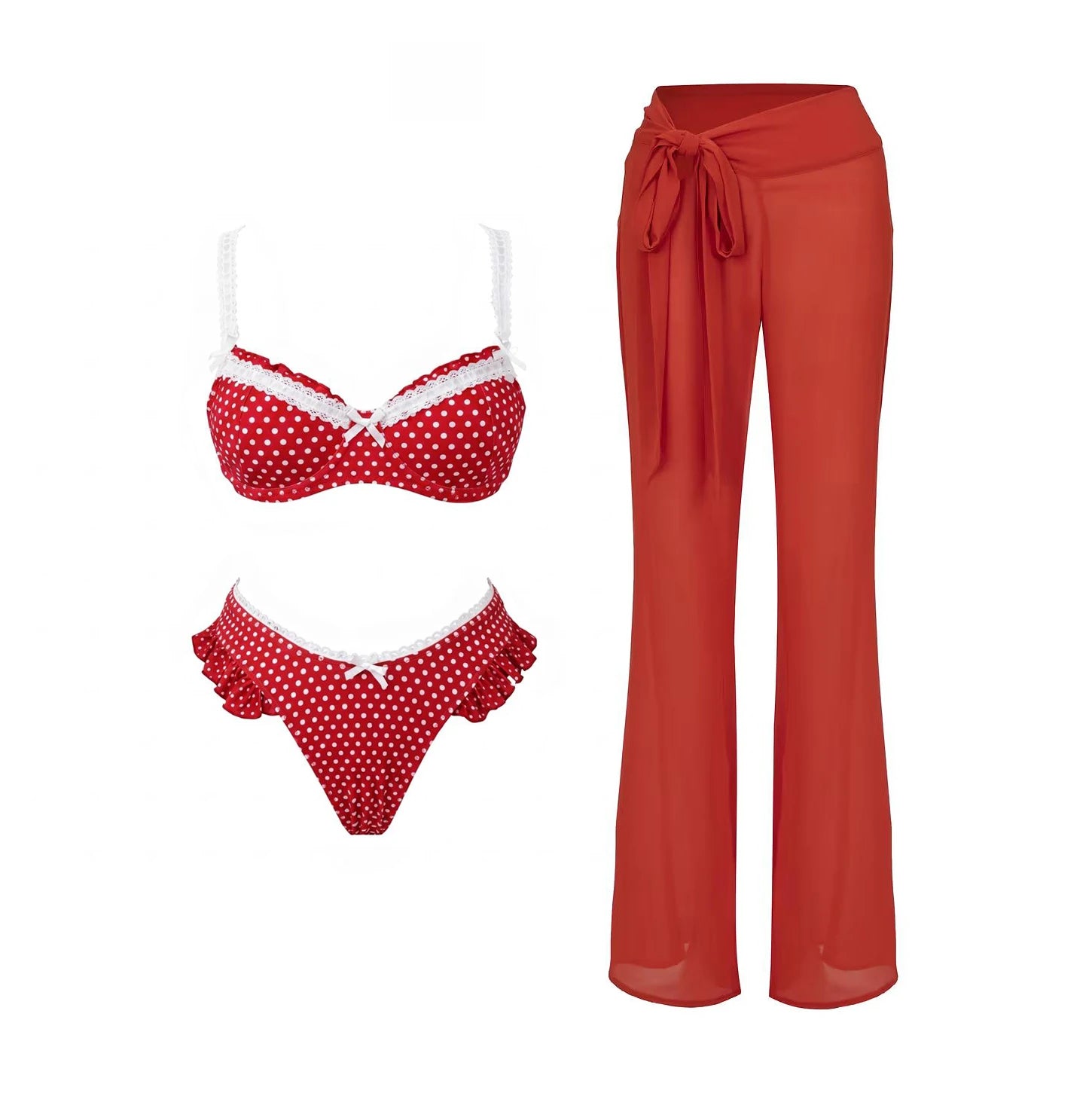 Patchwork Push Up Bikini Set Three Piece Beachwear