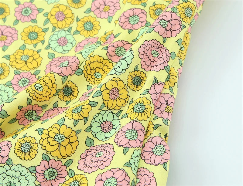 Floral Poplin Spaghetti Strap Top Flowy Lightweight Blouse