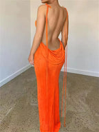 Backless Maxi Sundress With Spaghetti Straps