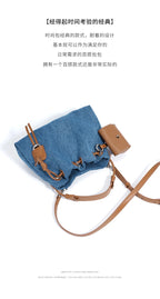 Denim Day Bag With Minimalist Crossbody