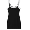 Black Glam Floral Backless Corset Slip Dress Sleeveless