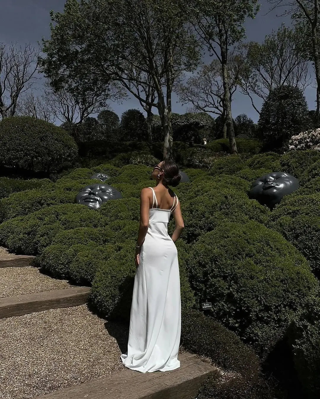 Lace Trim Maxi Dress With Spaghetti Straps And Slit