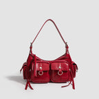 Urban Minimalist Women's Shoulder Bag in PU Leather With Zipper
