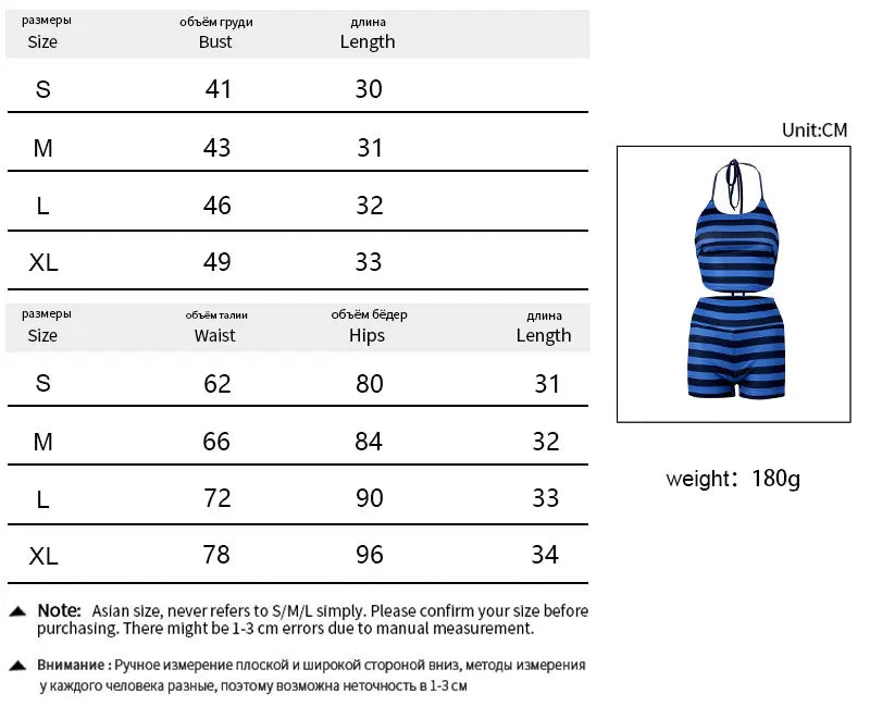 Top and Shorts Set for Women Backless Tank Two Piece