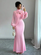 Elegant Mermaid Gown Beaded Body-con Slip Dress