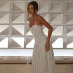 Backless Lace Up Polka Dot Maxi Dress