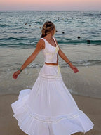 White Lace 2-Piece Maxi Skirt Set