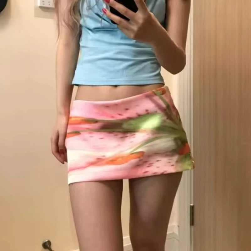 Blush Pink Mini A Line Skirt With Zip Detail