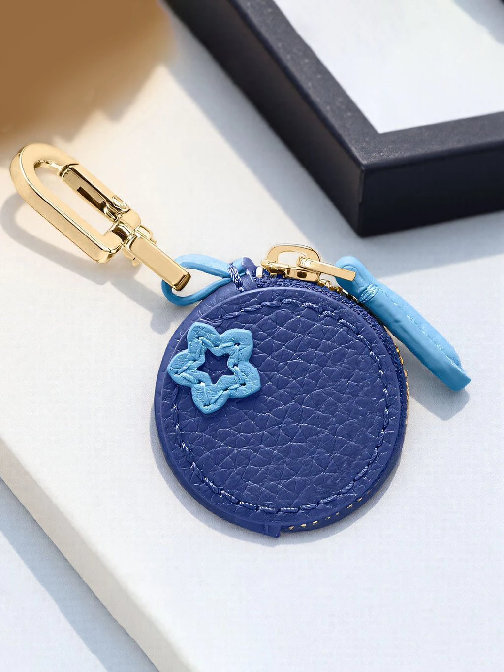 Mini Blueberry PU Leather Pendant Coin Purse Keychain Charm
