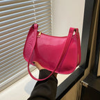 Retro Solid PU Leather Shoulder Bag For Women Chic Casual Hobo
