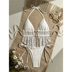 Hollow Out Tankini Halter Bikini Padded Two-pieces Bikini set
