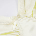 Backless Lace-trimmed V Neck Top Sleeveless Bow Spaghetti Strap Camisole