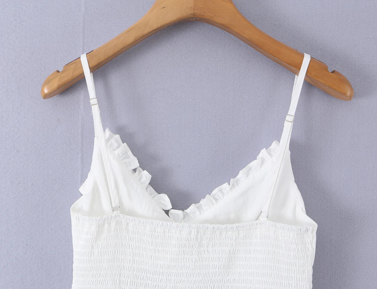 Sleek Backless V Neck Bow Crop Camisole Top