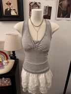 Y2K Halter Neck Backless Crop Tank Top