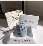 Denim Tassel Cylinder Bag For Women With Shoulder Messenger Style