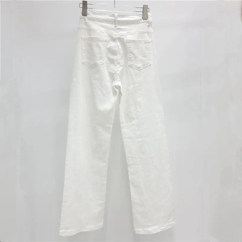 Romantic Heart Cutout Straight Jeans With High Waist