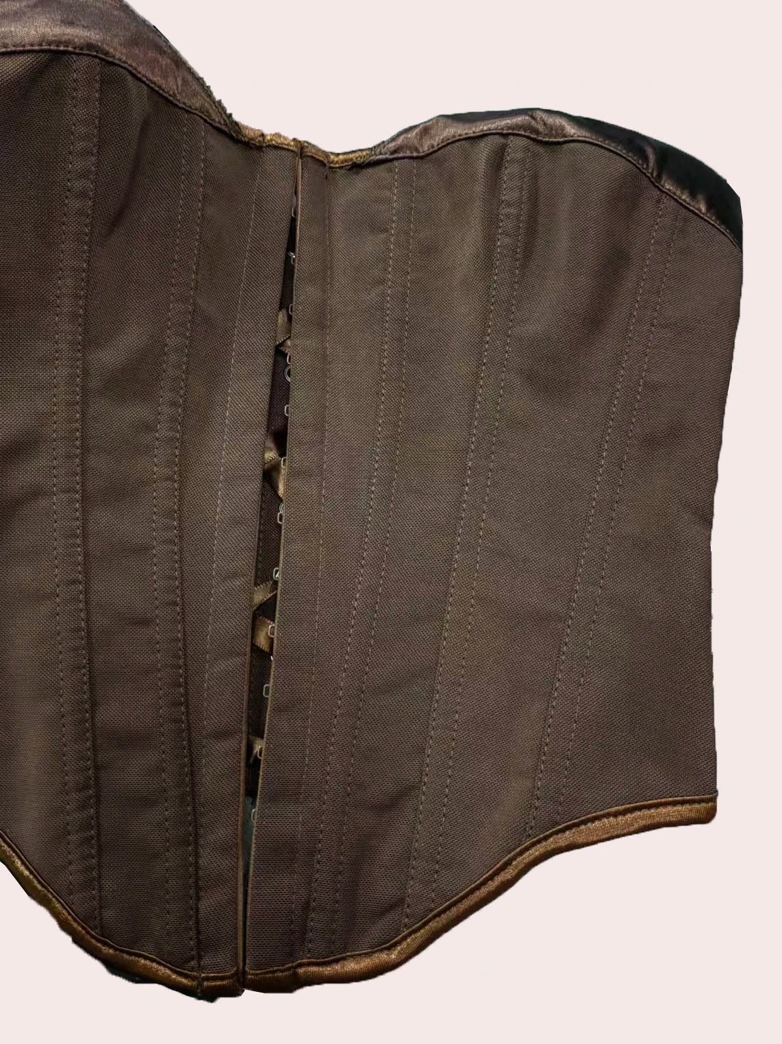 Sexy Lingerie Strapless Waist Cinched Tie Waist Shaper Front Button Design