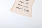Midnight Letter Print Mesh Patchwork Top With Backless Design For Women Streetwear Mood