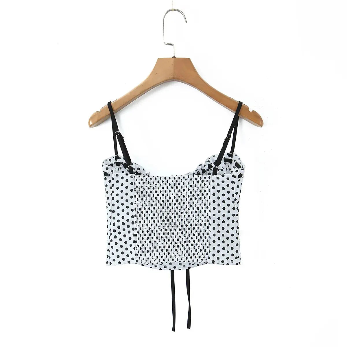 Sexy Sweet Girl Plaid Polka Dot Camis Cotton Top