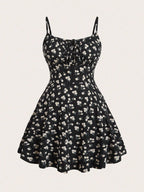 Fashion Floral Sleeveless Thin Strap Camisole Dress