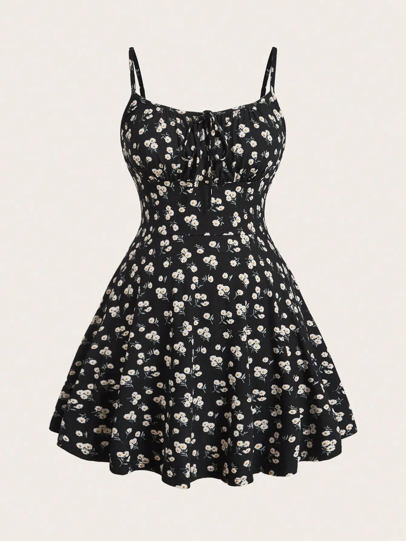 Fashion Floral Sleeveless Thin Strap Camisole Dress