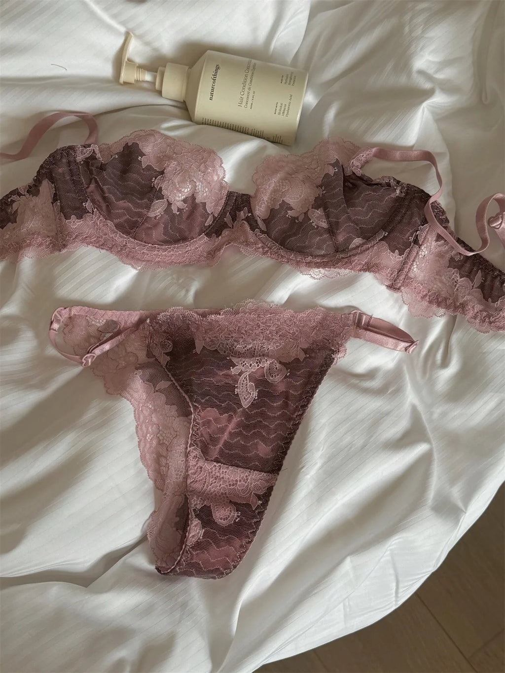 Lace Lift Push Up Bra Set With Gentle Support
