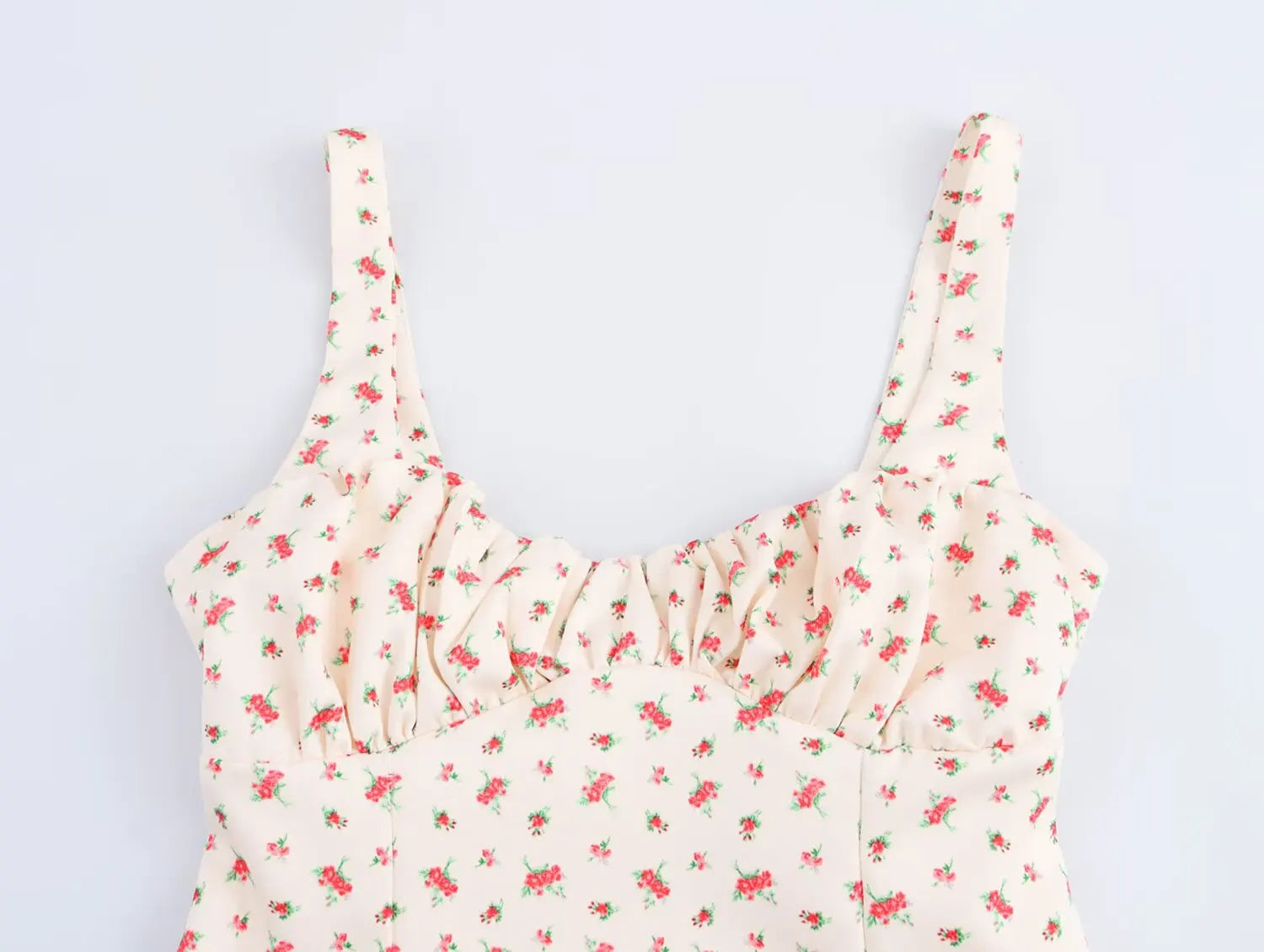 Sweet Floral Waist Slim Fit Suspender Playful Chic Mini