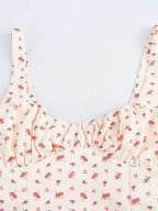 Sweet Floral Waist Slim Fit Suspender Playful Chic Mini