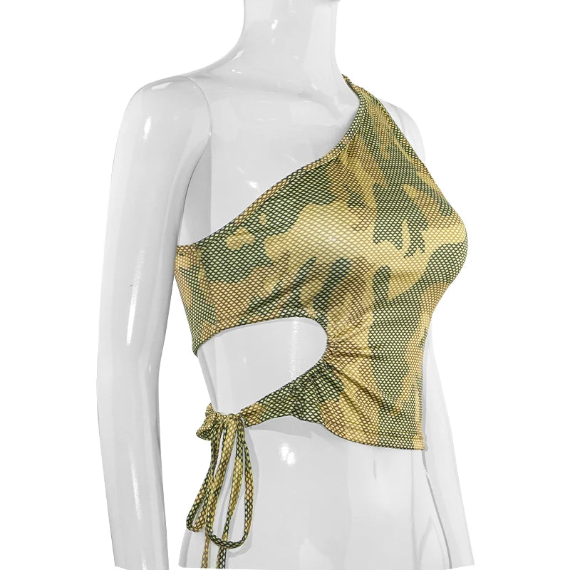 Summer Printed Slim Crop Top for Women